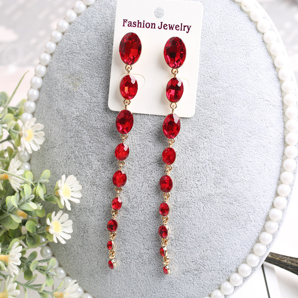 Wholesale Extra Long Crystal Boho Earrings